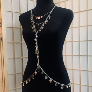 Handmade Pink and Silver Body Chain/Harness